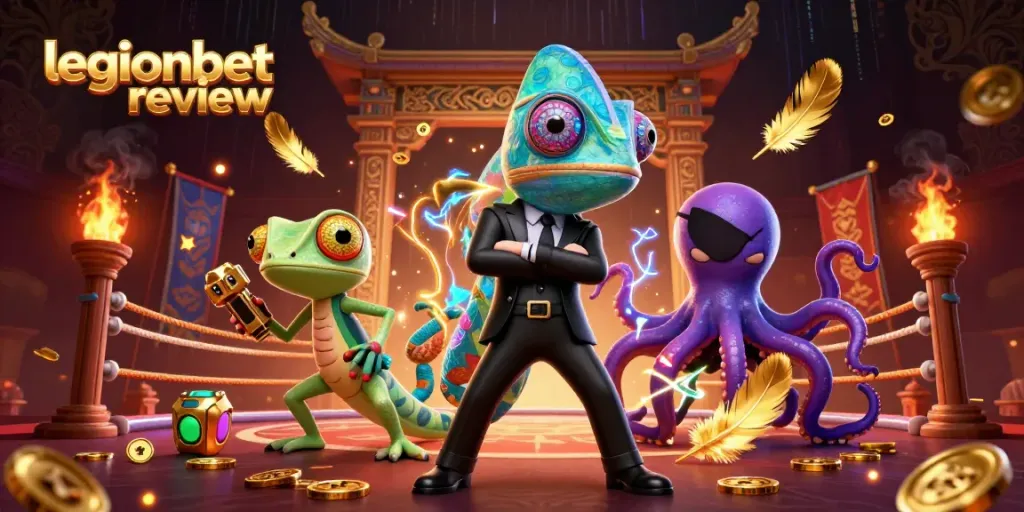 Experience the thrill of LegionBet review: a vibrant casino adventure with dynamic characters and golden rewards.
