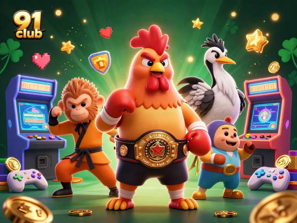 Experience thrilling 91 club action with vibrant characters and dynamic gaming elements in this engaging illustration.