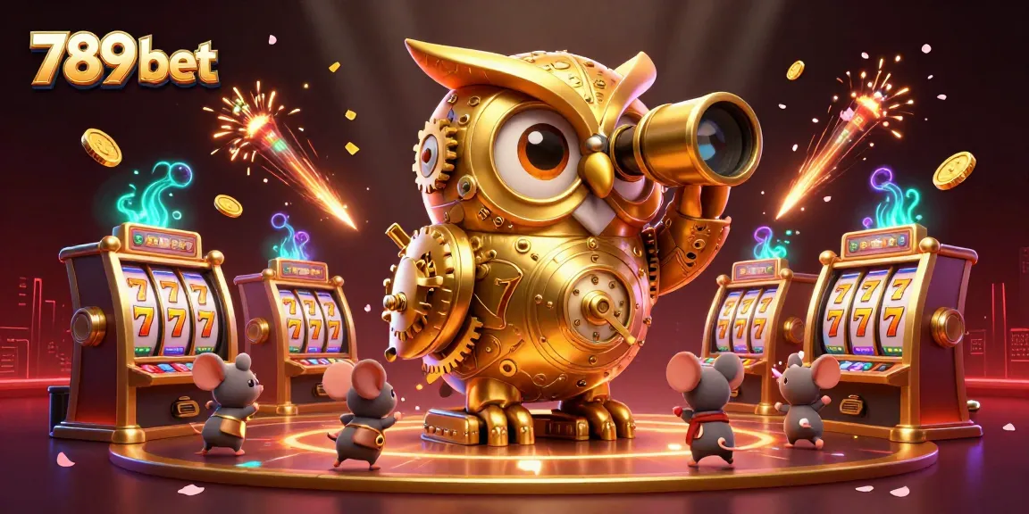 Experience the excitement of 789 bet with a captivating casino scene featuring a golden owl and energetic elements.