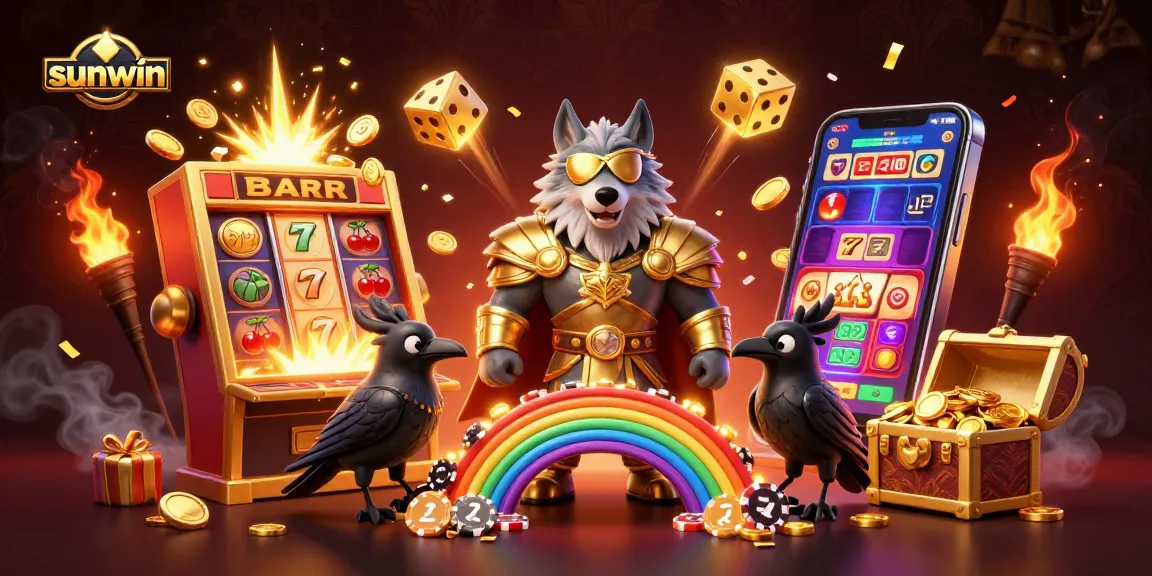 Experience the excitement of sunwin with an explosive jackpot celebration featuring unique casino elements.